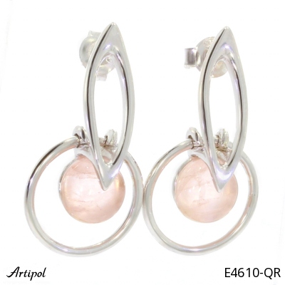 Earrings E4610-QR with real Quartz rose
