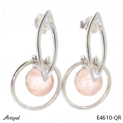 Earrings E4610-QR with real Rose Quartz