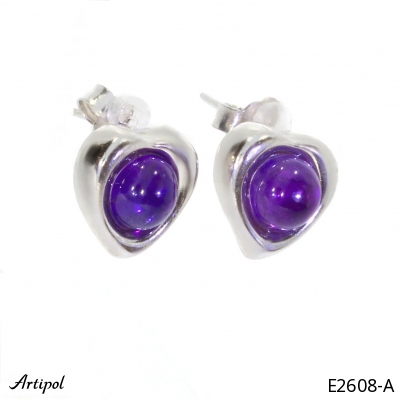 Earrings E2608-A with real Amethyst