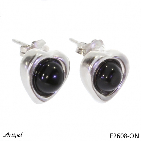 Earrings E2608-ON with real Black Onyx