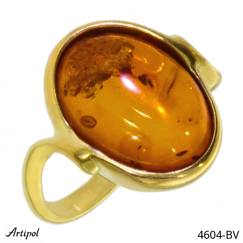 Ring 4604-BV with real Amber