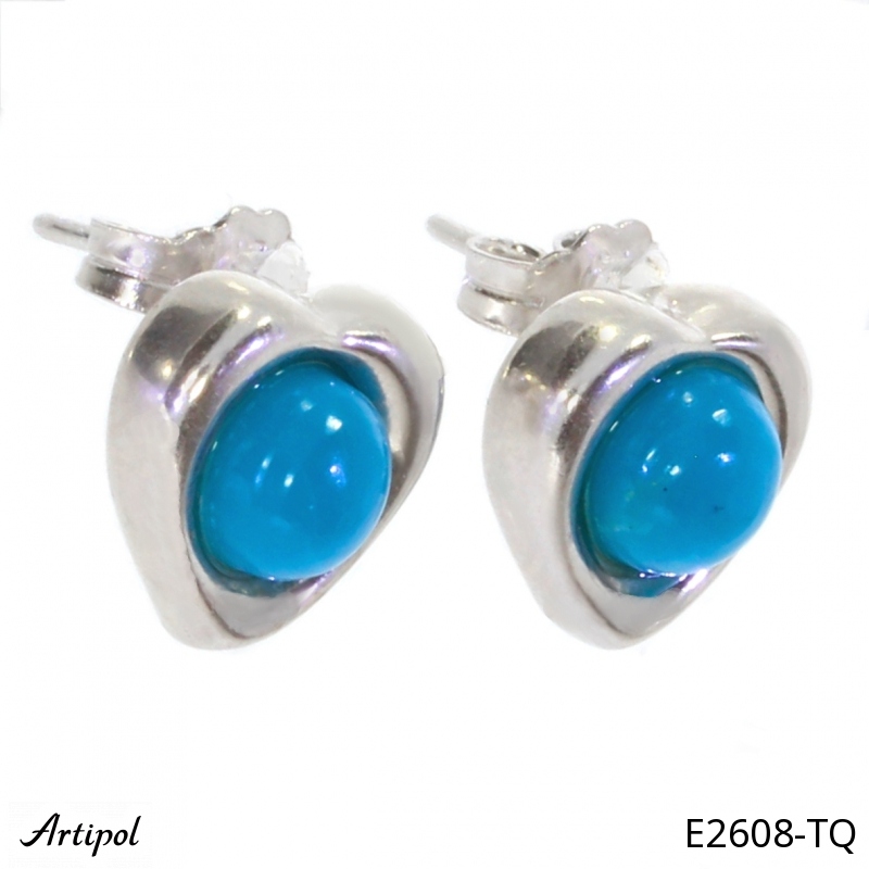 Earrings E2608-TQ with real Turquoise