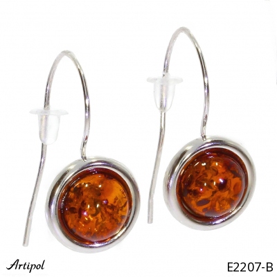 Earrings E2207-B with real Amber