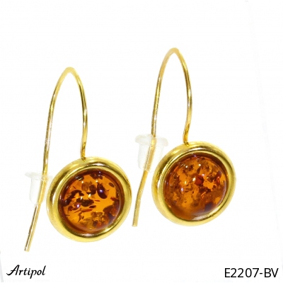 Earrings E2207-BV with real Amber gold plated
