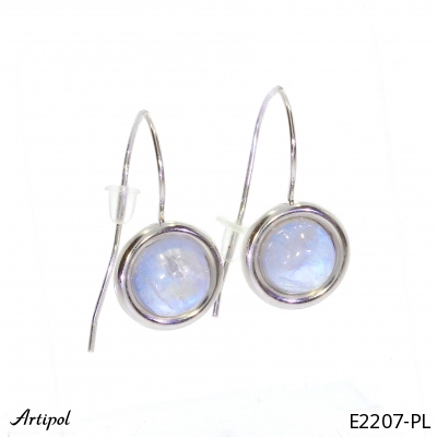 Earrings E2207-PL with real Rainbow Moonstone