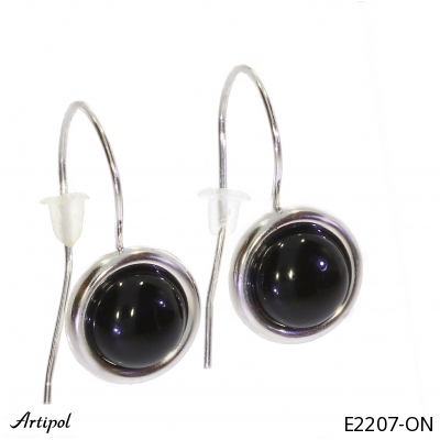 Earrings E2207-ON with real Black onyx