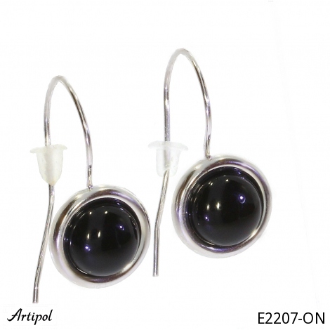 Earrings E2207-ON with real Black Onyx
