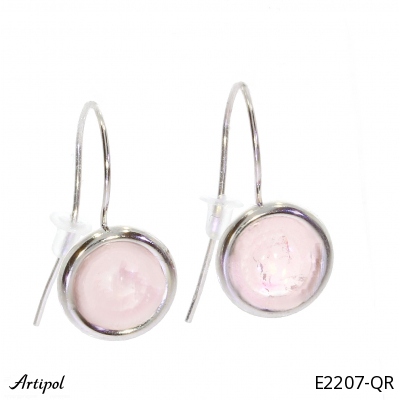 Ohrringe E2207-QR mit echter Rosenquarz