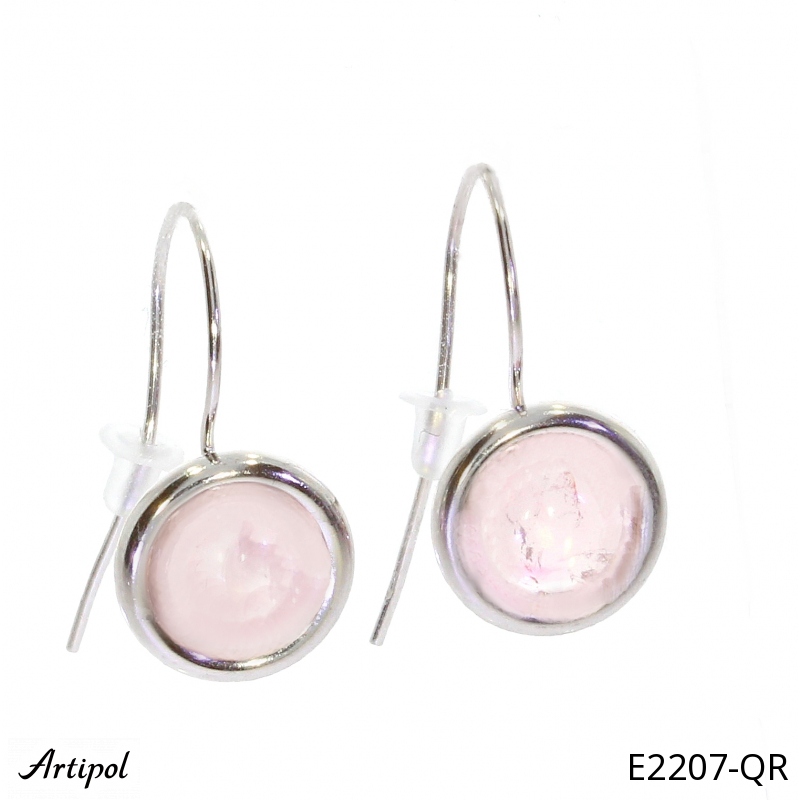 Boucles d'oreilles E2207-QR en Quartz rose véritable