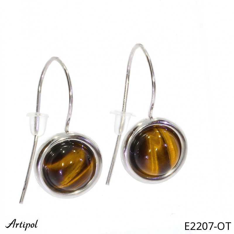 Earrings E2207-OT with real Tiger's eye