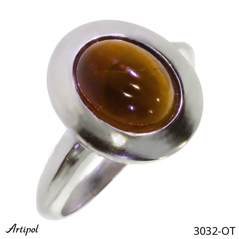 Bague 3032-OT en Oeil de tigre véritable