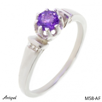 Ring M58-AF with real Amethyst faceted