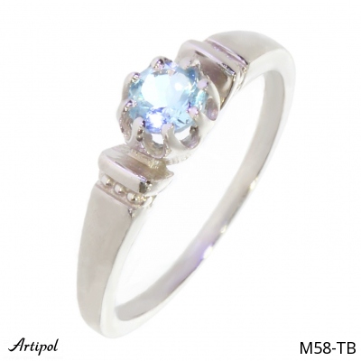 Bague M58-TB en Topaze bleue véritable
