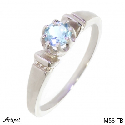 Ring M58-TB with real Blue topaz
