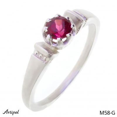 Ring M58-G with real Garnet