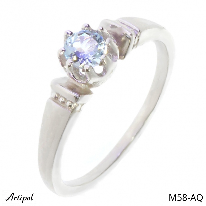 Bague M58-AQ en Aigue-marine véritable