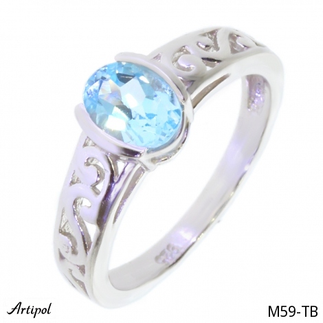 Bague M59-TB en Topaze bleue véritable