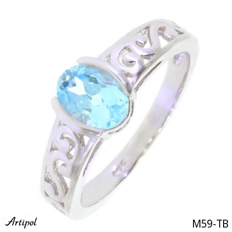 Ring M59-TB mit echter Blauem Topas