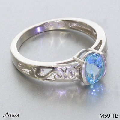 Ring M59-TB with real Blue topaz