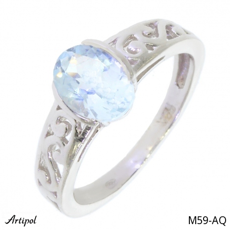 Bague M59-AQ en Aigue-marine véritable