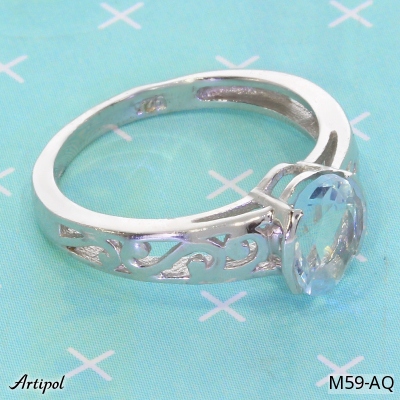 Ring M59-AQ with real Aquamarine