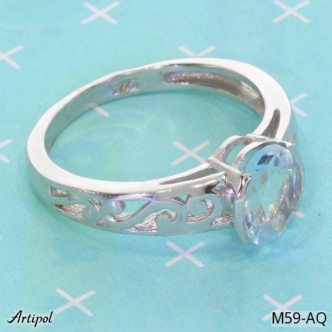 Bague M59-AQ en Aigue-marine véritable