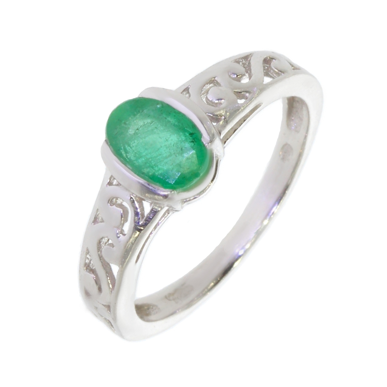 Bague Pour Femme Avec émeraude Véritable - Pierre Verte Naturelle - Neuf Sans Emballage D'origine
