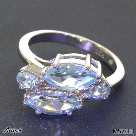 Ring M57-TB with real Blue topaz