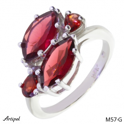 Ring M57-G with real Garnet