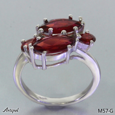 Ring M57-G with real Garnet