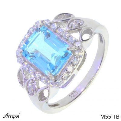 Ring M55-TB mit echter Blauem Topas