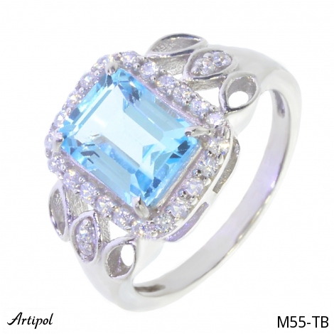 Bague M55-TB en Topaze bleue véritable