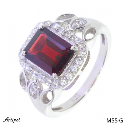 Ring M55-G with real Garnet