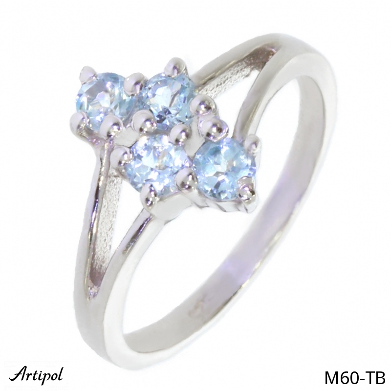 Bague M60-TB en Topaze bleue véritable