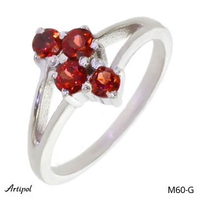 Ring M60-G with real Red garnet