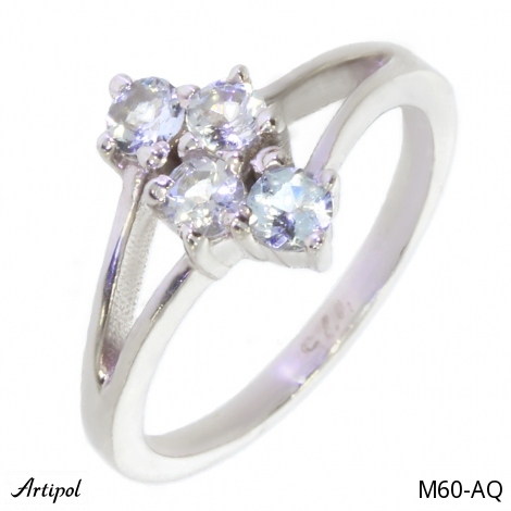 Ring M60-AQ mit echter Aquamarin