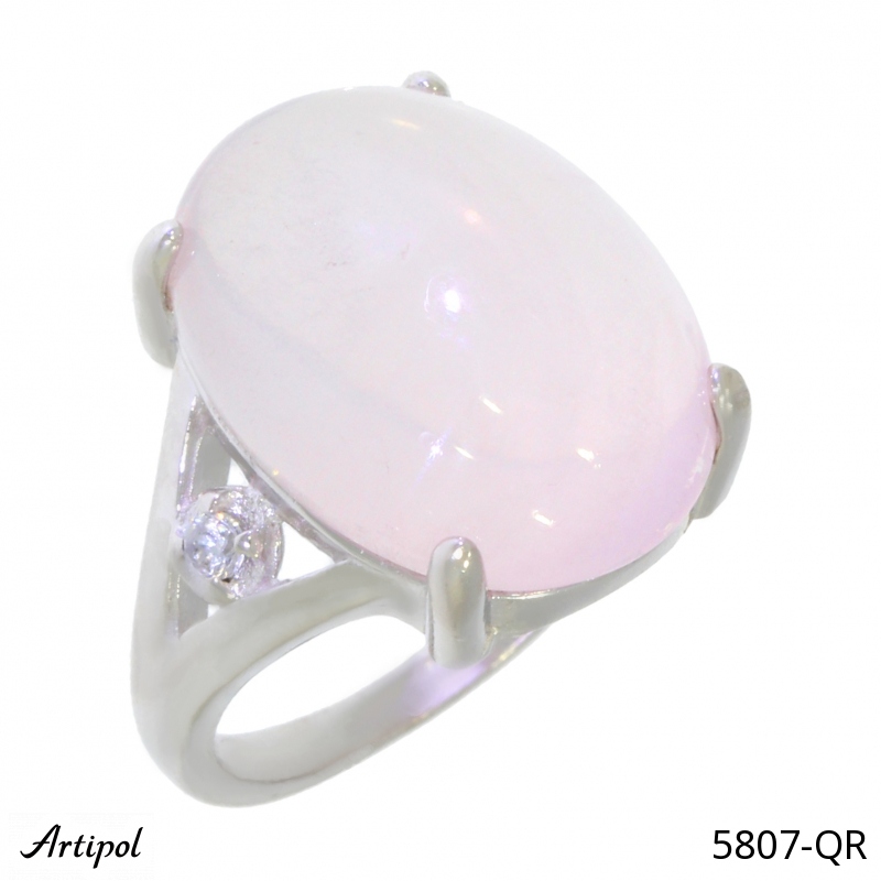 Ring 5807-QR with real Rose quartz