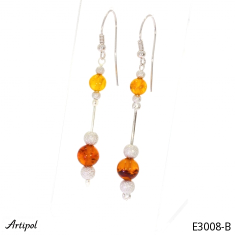Earrings E3008-B with real Amber
