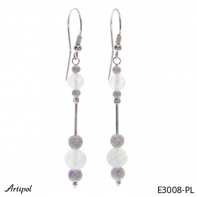 Earrings E3008-PL with real Rainbow Moonstone