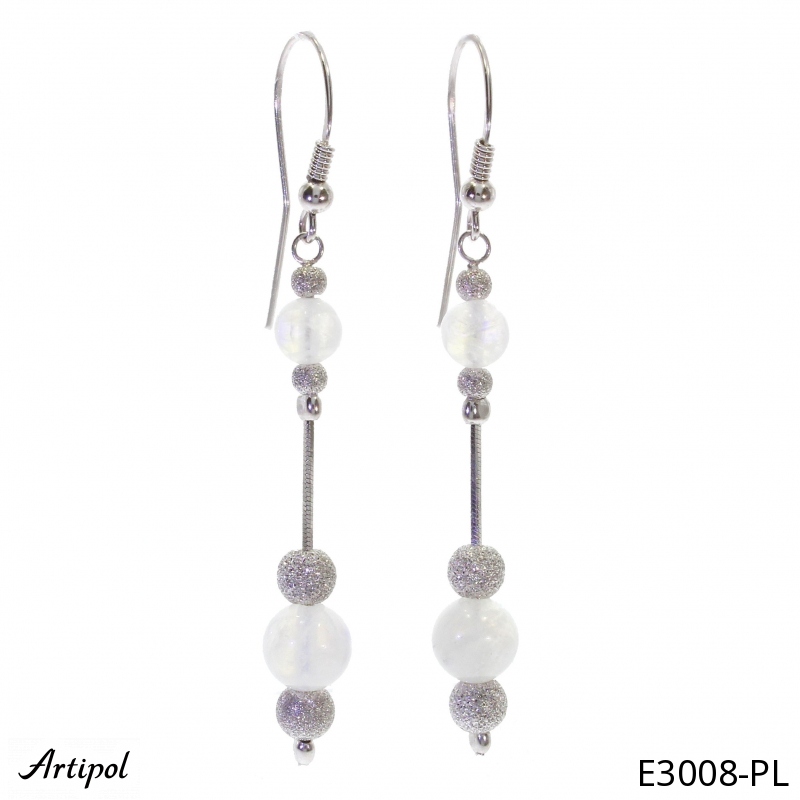 Boucles d'oreilles E3008-PL en Pierre de lune véritable