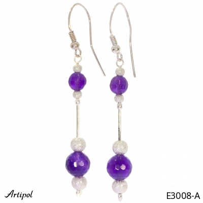 Earrings E3008-A with real Amethyst