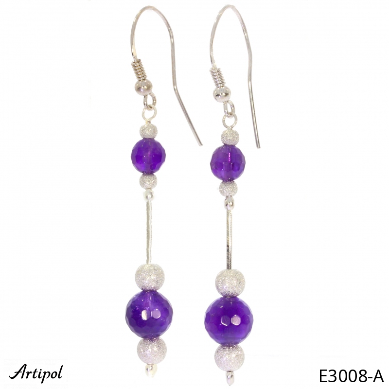 Earrings E3008-A with real Amethyst