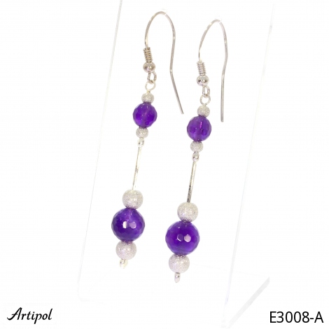 Earrings E3008-A with real Amethyst