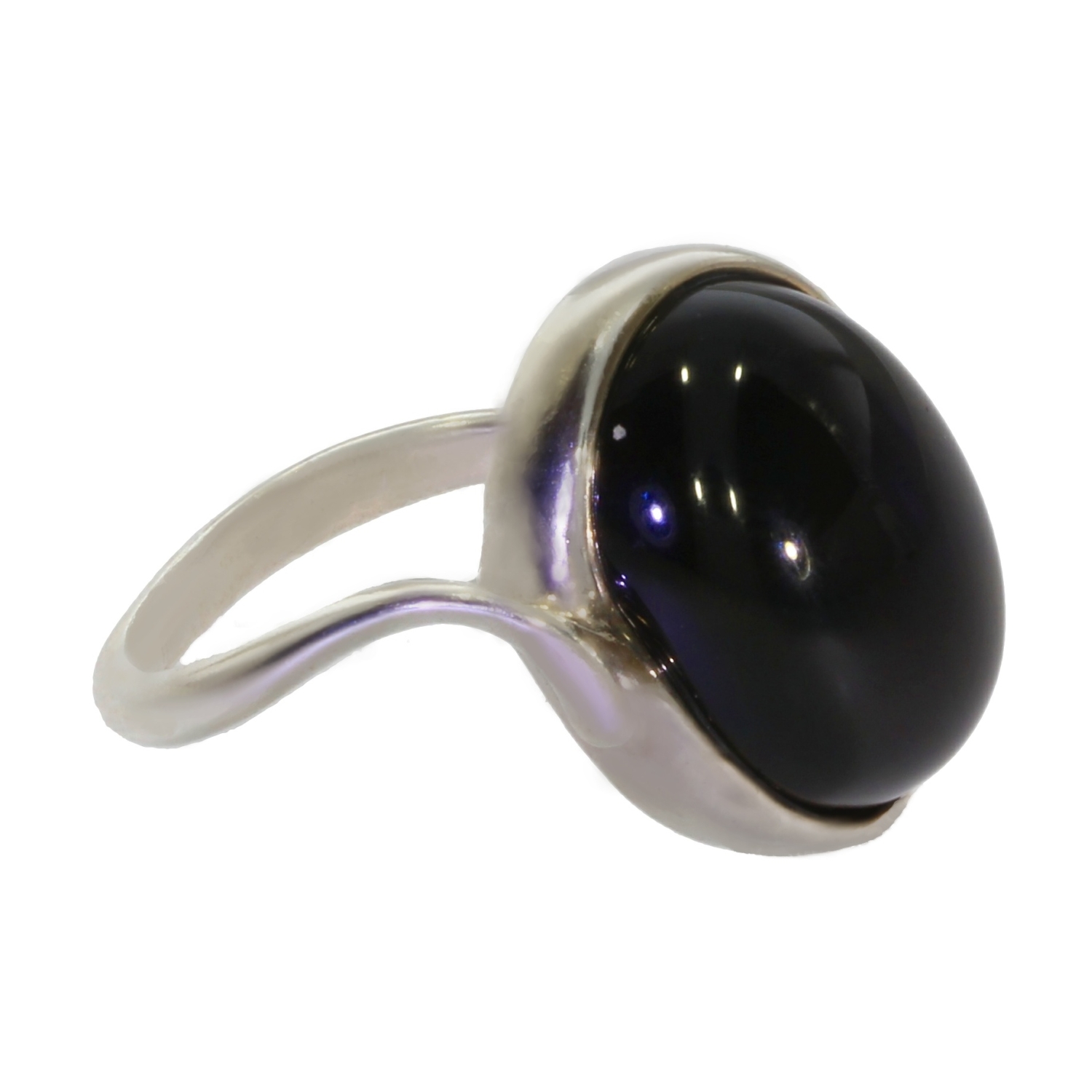 Bague Onyx noir Colombe - Argent 925 - France Minéraux