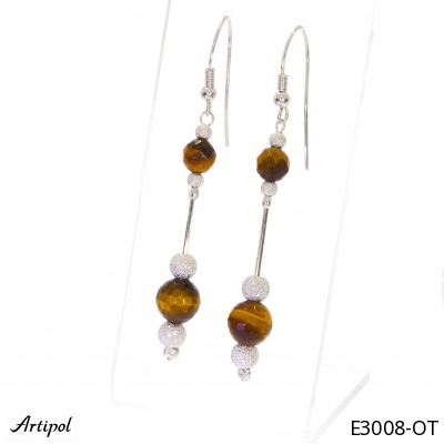 Earrings E3008-OT with real Tiger's eye