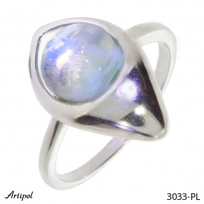 Ring 3033-PL with real Rainbow Moonstone