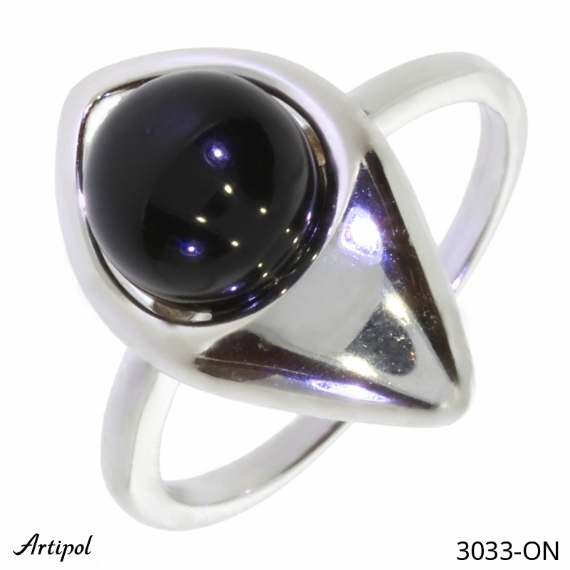 Ring 3033-ON mit echter Schwarzem Onyx