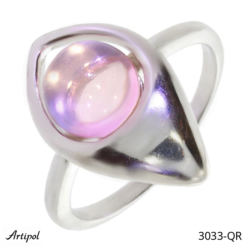 Ring 3033-QR with real Rose quartz