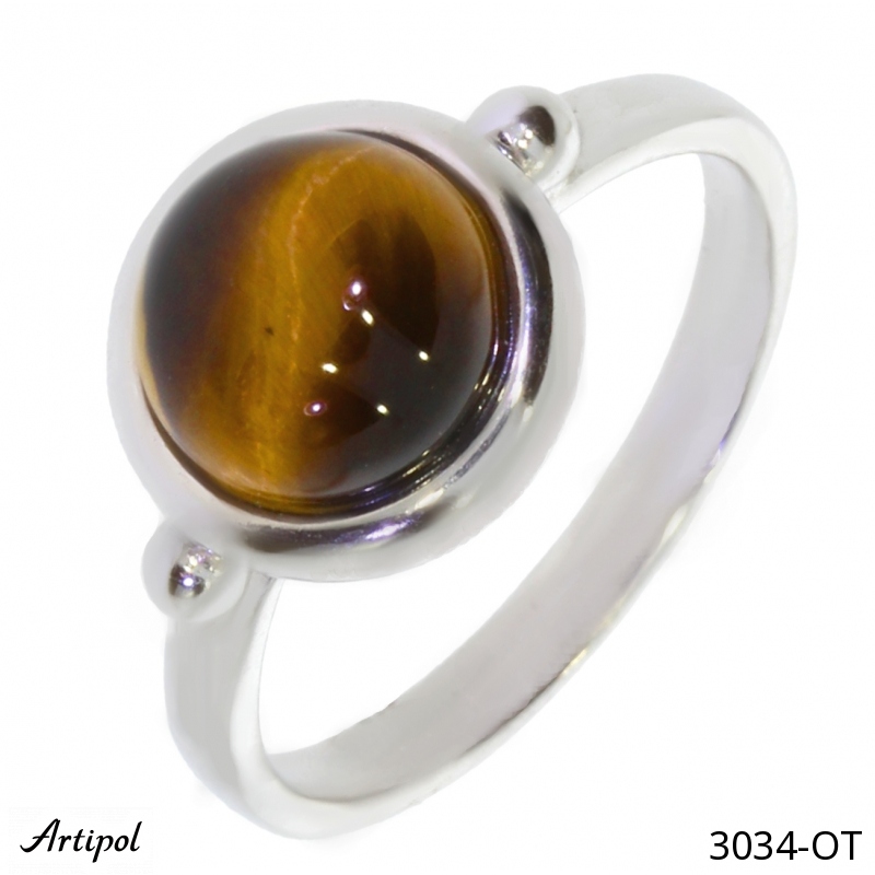 Bague 3034-OT en Oeil de tigre véritable