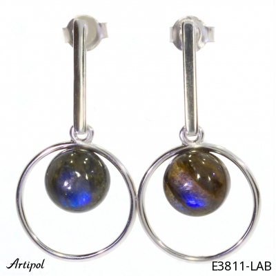 Earrings E3811-LAB with real Labradorite